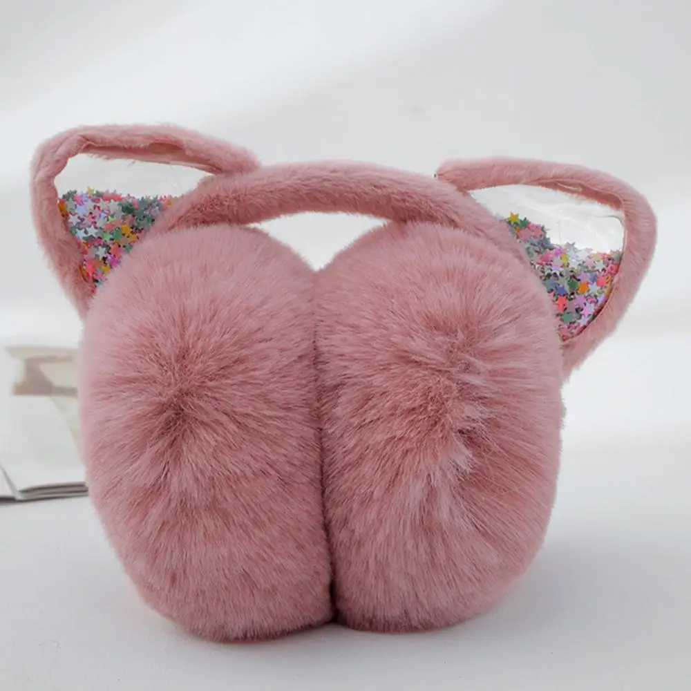 Cute Animal Earmuffs Soft Warm Cat Ears Ear Warmers Women Girls Foldable Winter Ear Covers Outdoor Furry Fleece EarmuffsXJ241126