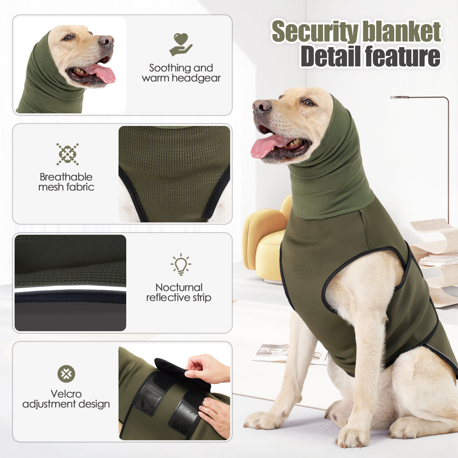 Wholesale Pet Dog Warm Anti-noise Calming Down Anxiety Calming Dog Relieving Anxiety Pet Clothing Dog Clothes