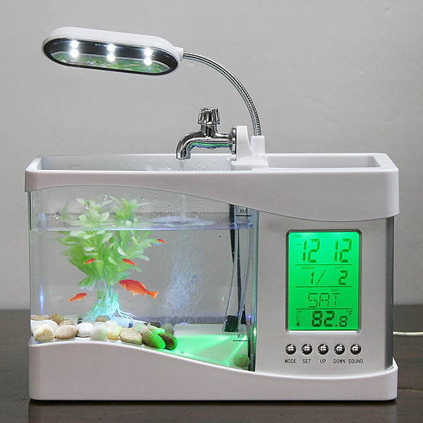 Desktop usb mini fish tank aquarium with running water