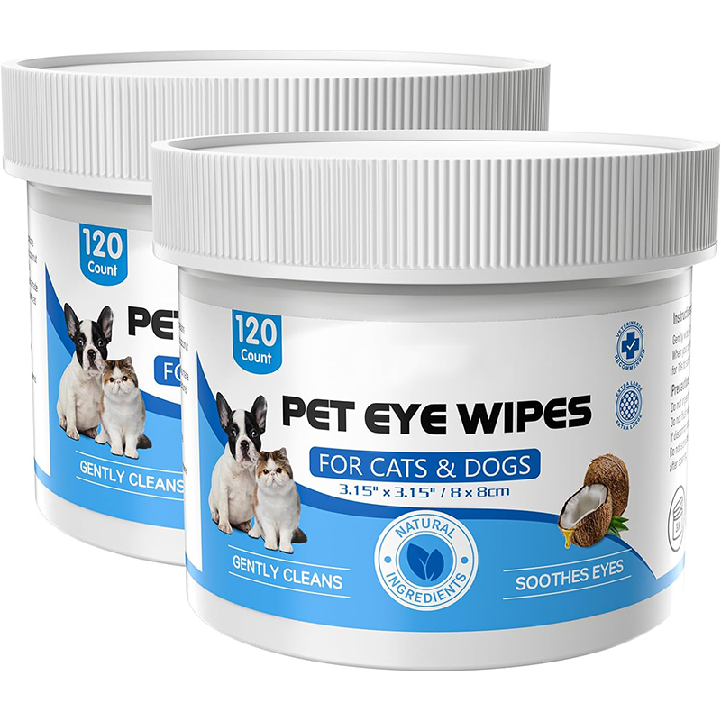 Hypoallergenic Eye Wipes for Dogs & Cats Gently and Effectively Remove Stain Around Eyes