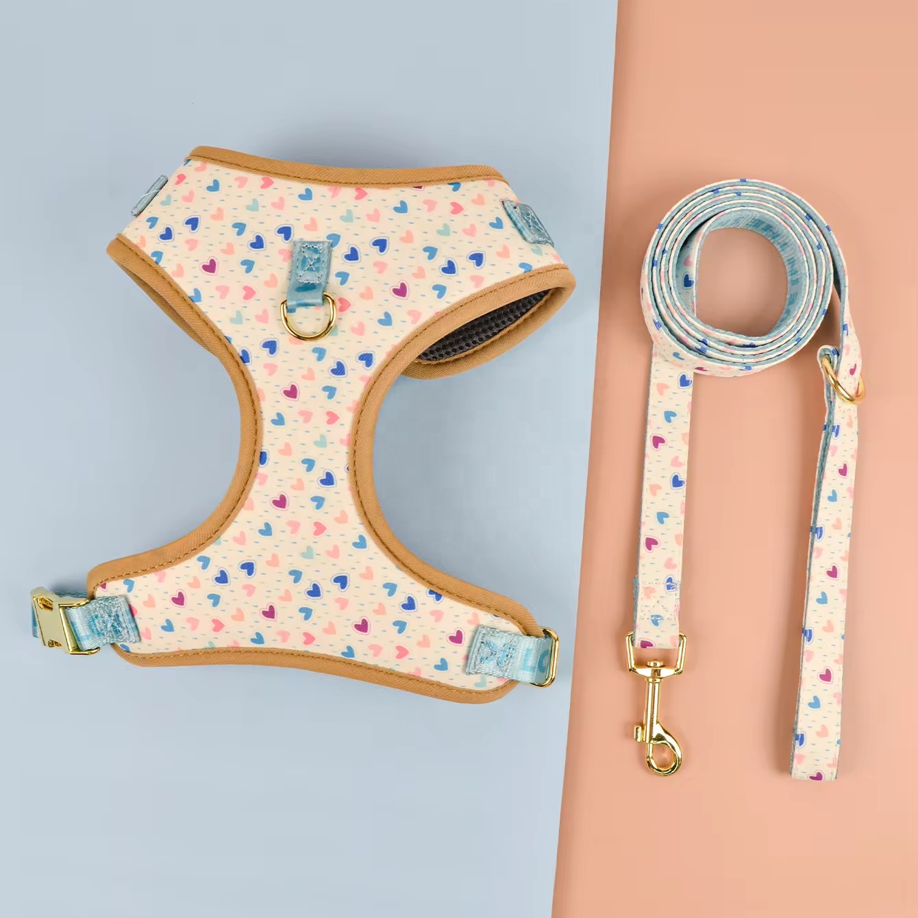 MIDEPET Drop Shipping Accept Cute Design Adjustable Small Luxury Designer Pet Dog Harness And Leash Set For Small Medium Dogs