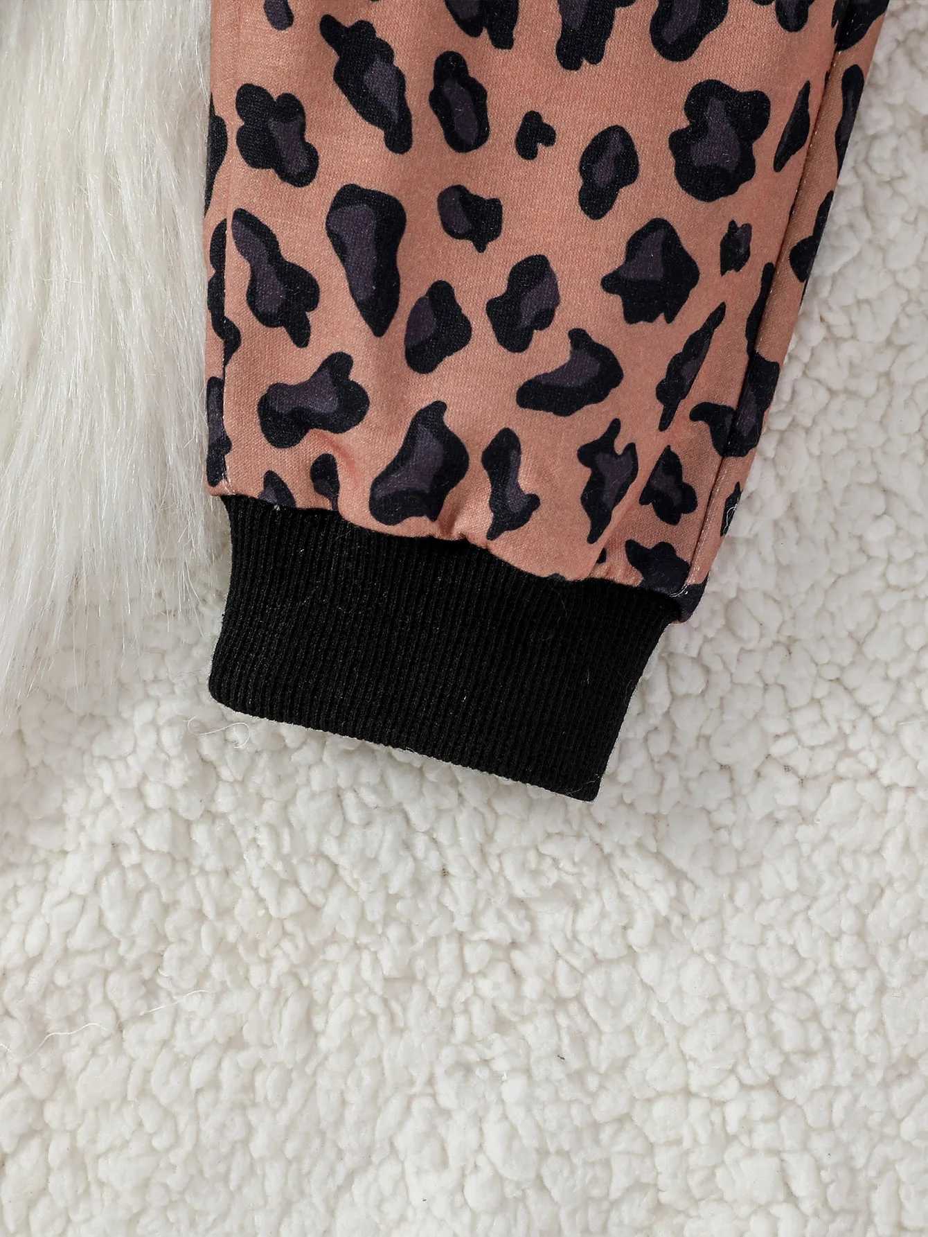 Clothing Sets Baby Girls Spring Fall Clothes Set 6m-3Y Toddler Long Sleeve Hoodies Leopard Long Pants Infant Casual Outfits H241126