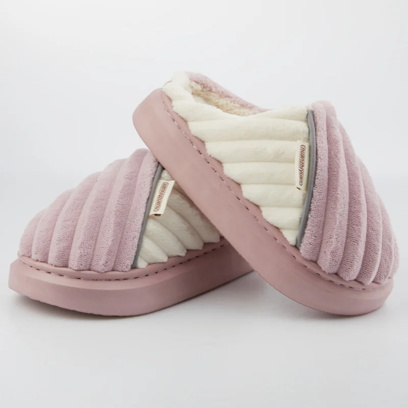 Winter mens warm slippers mens non slip soft shoes comfortable flat shoes indoor bedroom plush slippers oversized cotton shoes 241126