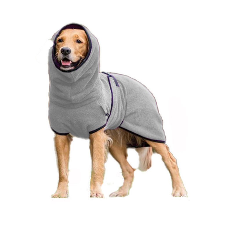 Hot Selling Cashmere Cotton Four Seasons Purple Blue Gray Pet Clothing Coat With Hat To Keep Labrador Large Dogs Warm
