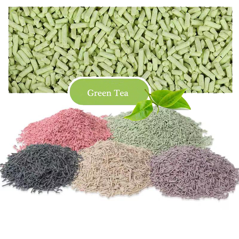 Wholesale 18L Pet Cat Product Natural Eco Dust-free Cat Litter easy to scoop Tofu Cat Litter green tea