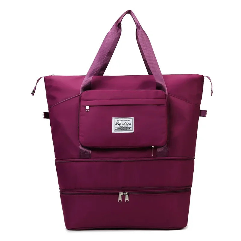 Waterproof Portable Travel Bag Expandable Handbag Nylon Large Capacity Short Distance Luggage Bag Sports and Fitness Bag 241114