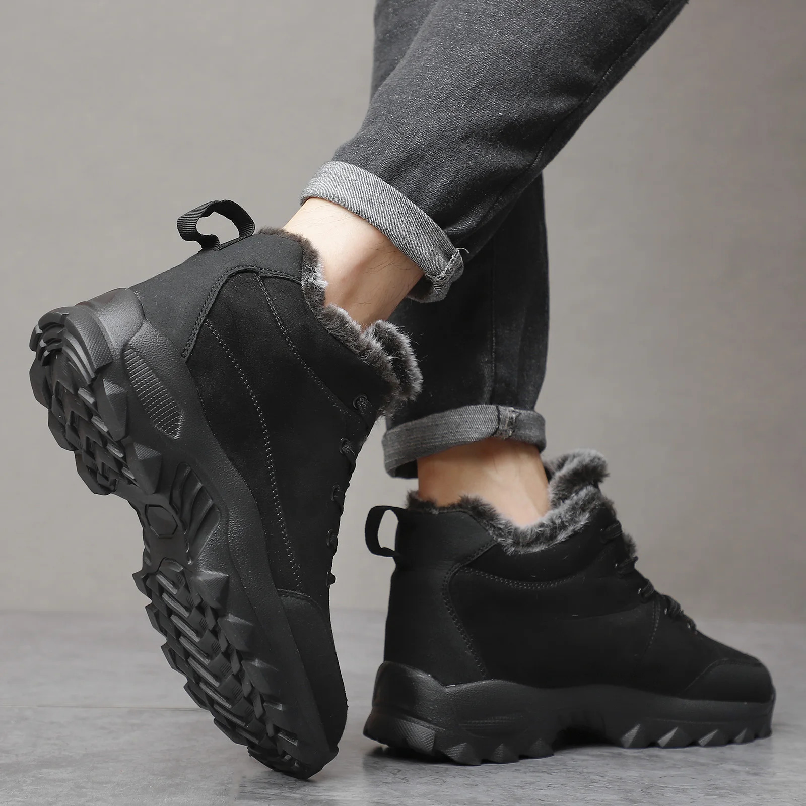 Men Snow Boots Outdoor Shoes For Male Thick Sole Sneakers for Men Winter Shoes Botines Tenis Keep Warm Fluff Mens Ankle Boots 241114