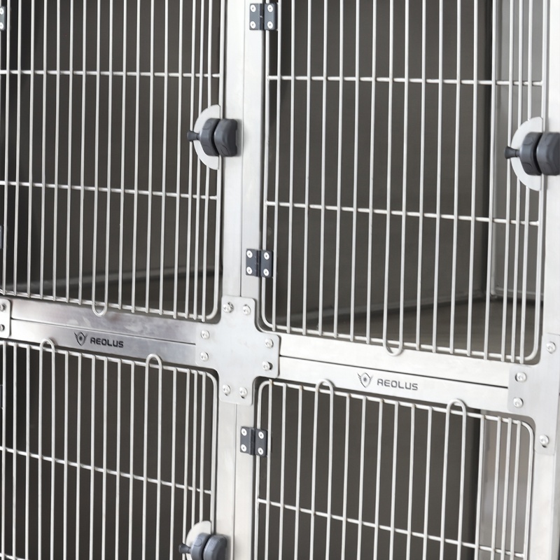 Dog cage Modular noise-canceling pet kennel professional dog cage easy clean Stackable design Stainless steel pets cage