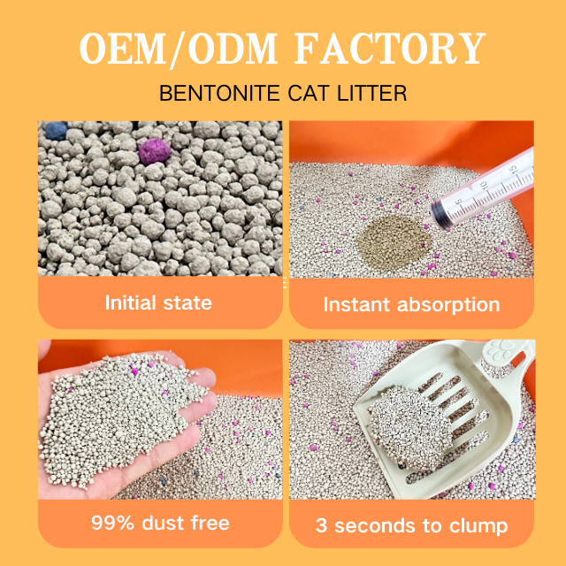 OEM ODM Factory Wholesale Kitty Sand Apple Flavor Odor Control Dust Free Ball Shape Clumping Bentonite Cat Litter