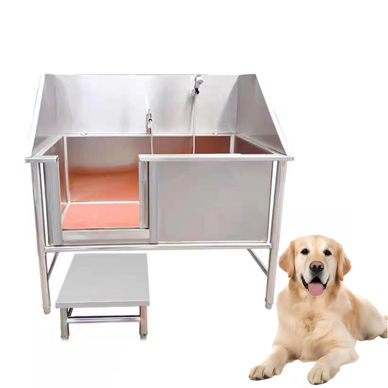 Leshypet Big-Volume-Stainless-Steel-Professional Pet Bathing Tub with Lifting Door pet dog bathtub stand pet spa