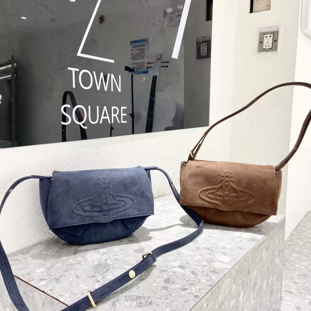 2025S Designer Female bag Western Empress Dowager swallow bag autumn and winter new retro suede bag hobo bag underarm bag high-end sense of all-match 