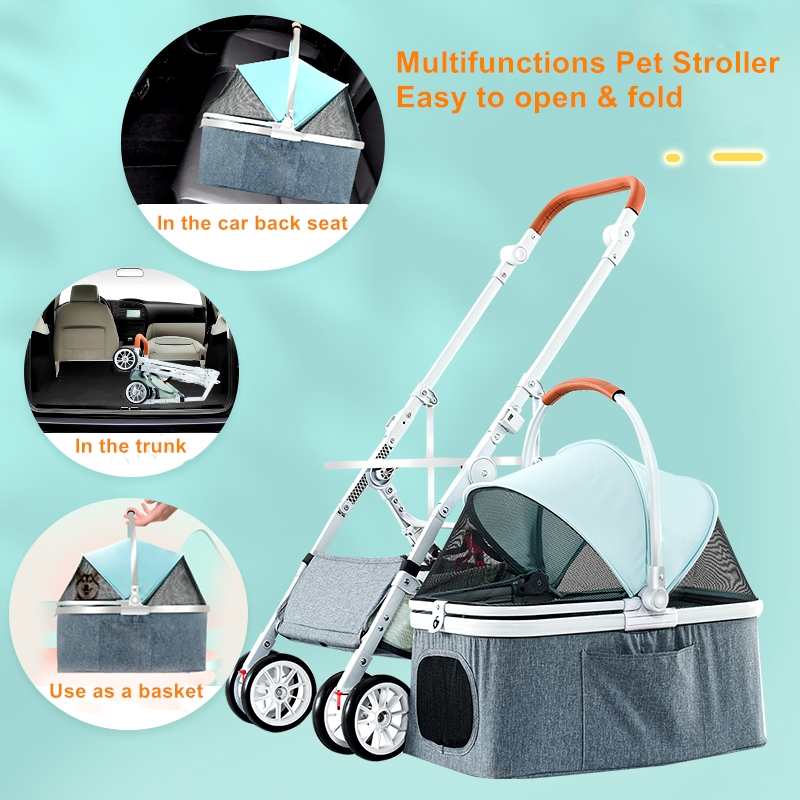 High Quality Customized Pet Stroller Detachable Separate Stroller Rack Pet Cages