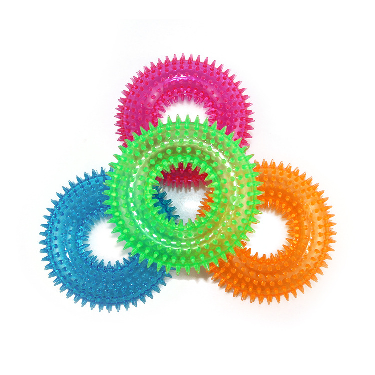 Wholesale High Quality TPR Teething Resistance And Bite Resistance Training Thorn Ring Dog Pet Toys