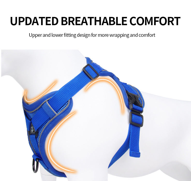Pet Supplies Reflective Nylon Adjustable Outdoors Dog Harness Collar Leash