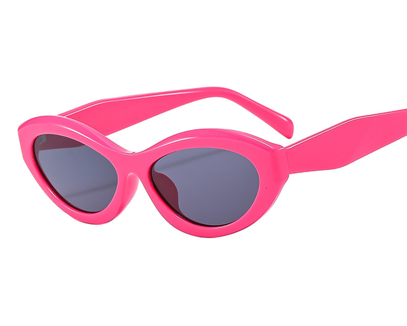 Men's and women's elliptical small frame cat-eye sunglasses, fashion trend sunscreen sunglasses net red sunglasses