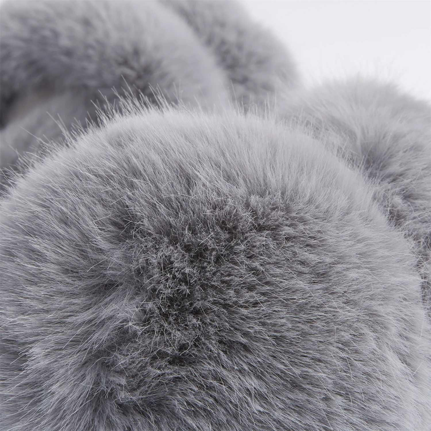 Anjj New Grey Foldable Earmuffs Fashion Cute High Quality Plush Thermal Earmuffs for Woman Man Christmas PresentXJ241126