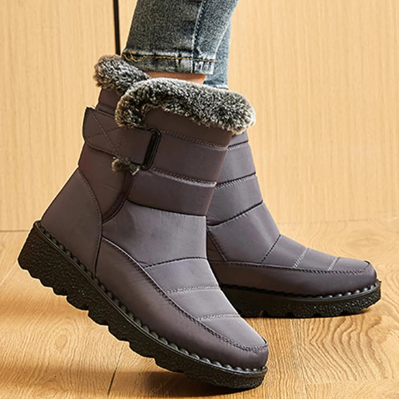 Womens snow plush shoes womens platform womens flat shoes keep warm womens shoes casual plus size winter boots Botas MUJI 241126