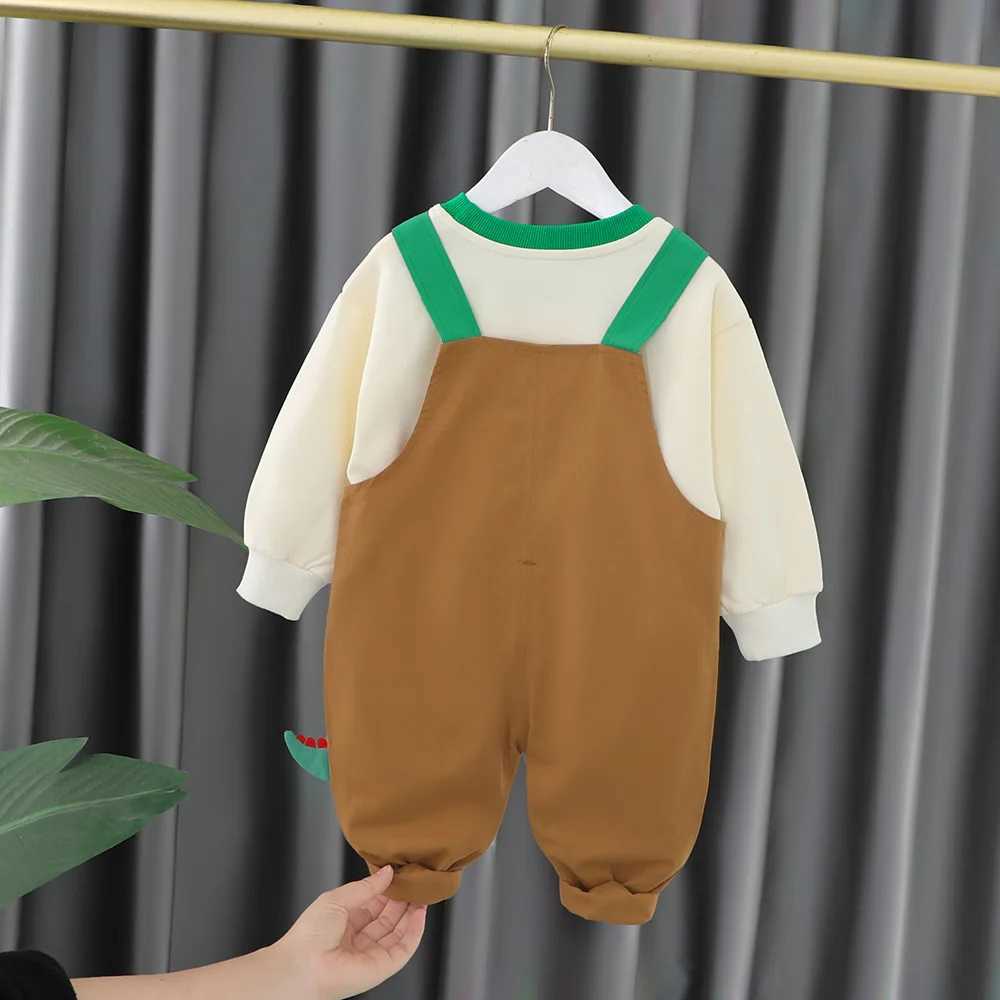 Clothing Sets Autumn Baby Clothes For Boys Cartoon Dinosaur Tops Overalls 2Pcs/Sets Children Casual Costume Infant Outfits Kids Tracksuits H241126