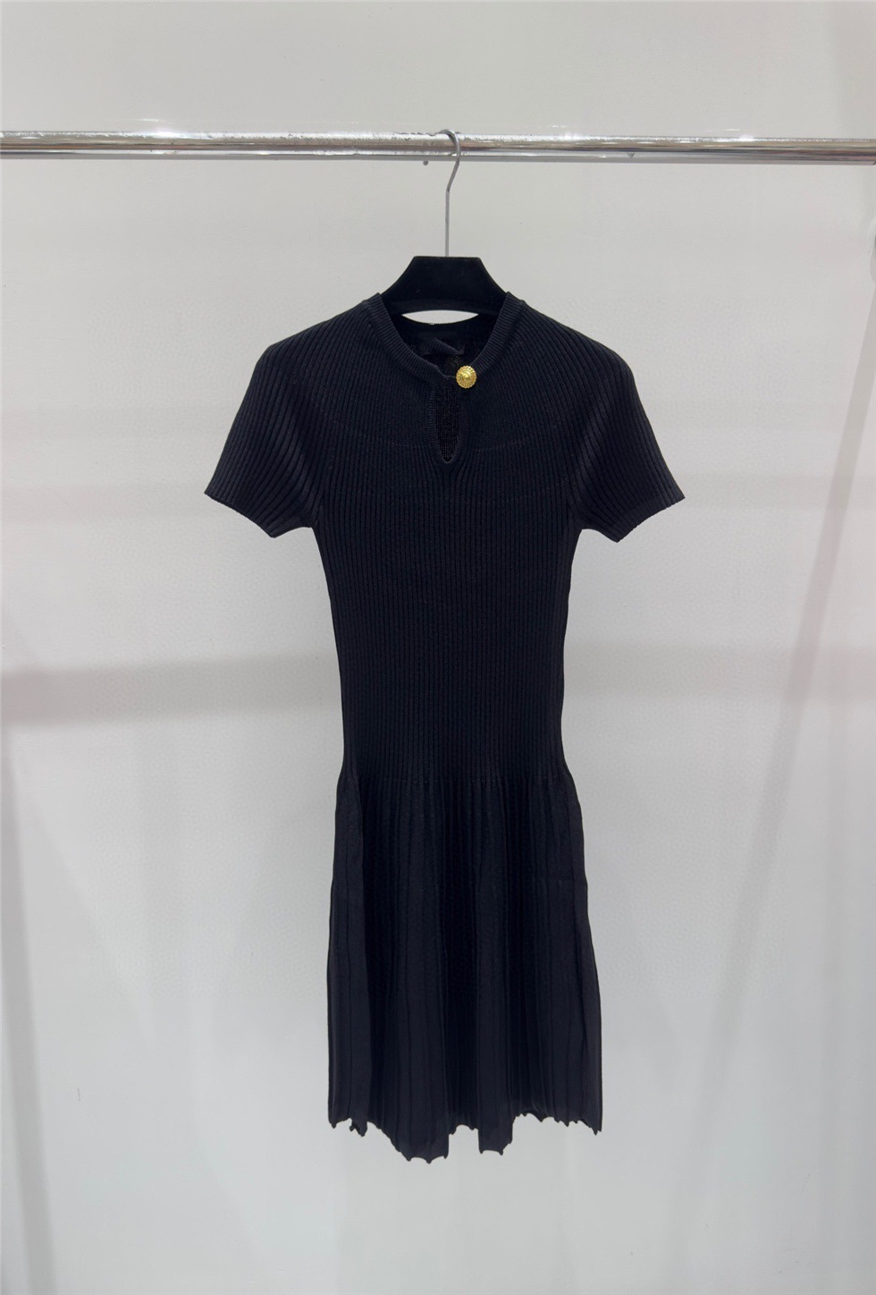 416 XL 2024 Milan Runway Dress Spring Summer Short Sleeve Crew Neck Womens Dress Fashion High Qualit