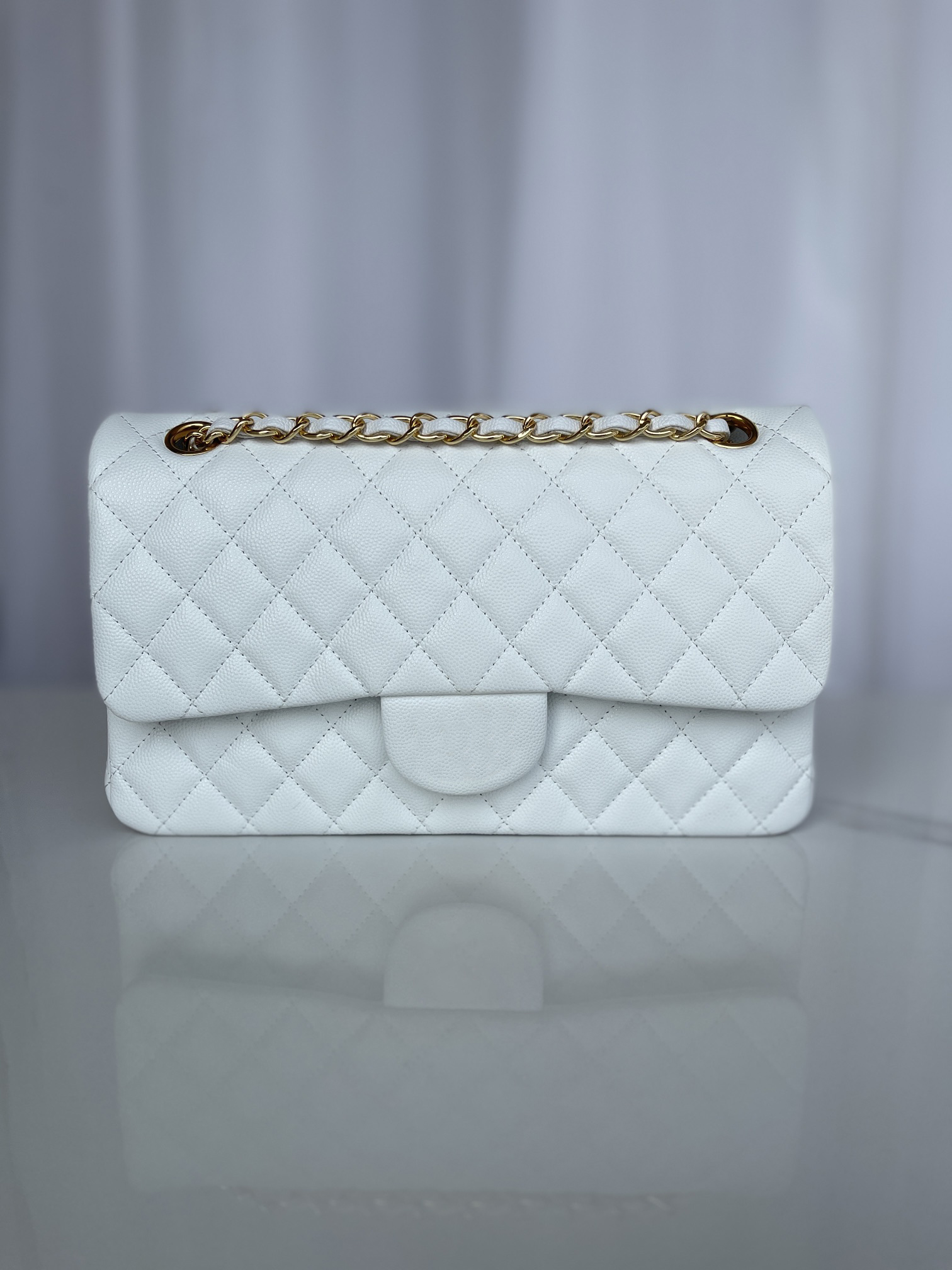 10A Mirror Quality crossbody bag designer rectangle Flap Quilted bag 25cm Genuine Leather women purse luxury caviar cowhide handbag Black shoulder chain bags