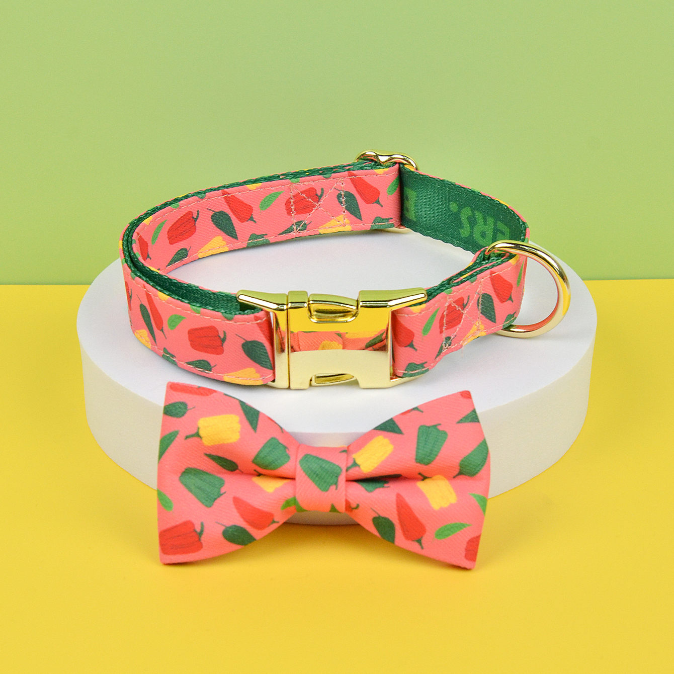 MIDEPET Factory Wholesale High Quality Sublimation Gold Pet Dog Collar Manufacturer Dog Sprint Collar With Bow Tie