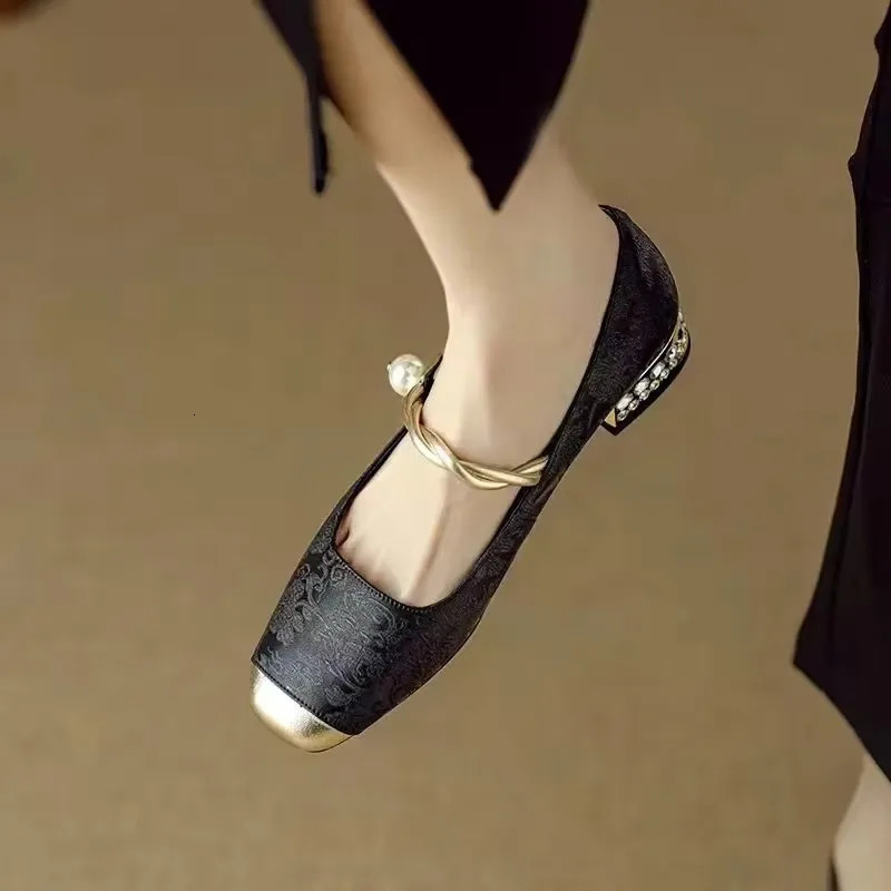 Shoes Female 2024 Fashion Square Toe Womens Pumps Autumn Shallow Mixed Colors Outdoor Casual Chunky Heels Office Ladies Shoes 241126