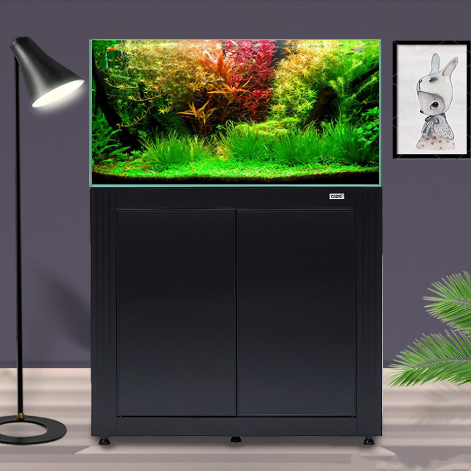 243L 64Gallon CADE White Black Professional Fish Tank With Bottom Cabinet For Home Decoration