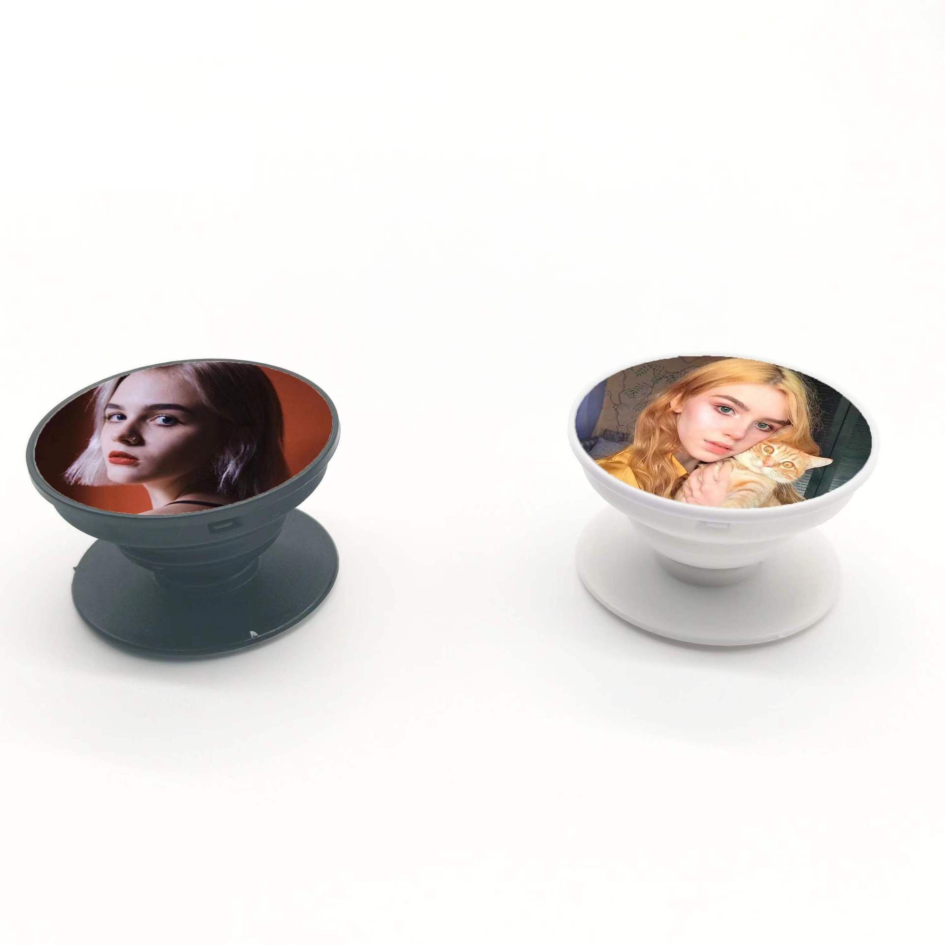 Sublimation Blank phone grip holder blanks Collapsible Stand holders with aluminum insert plate