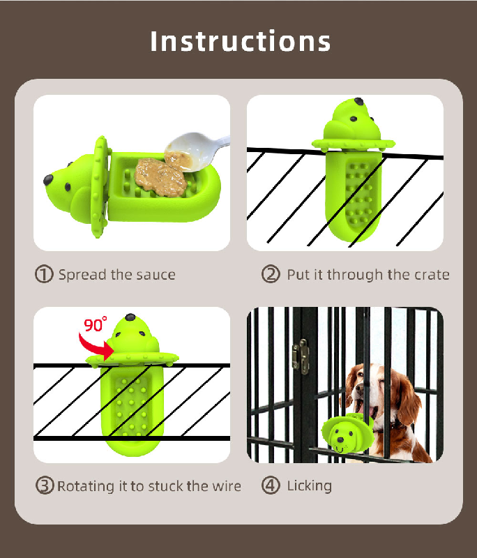 Kinyu Patent Product 2023 Pet Supplie Dog Lick Pad Natural Rubber Dog Training Aid Toy Crate Training Tool Dog Lick Mat