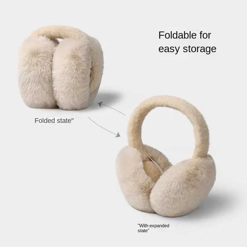 New Solid Color Soft Plush Ear Warmer Winter Warm Earmuffs Fashion Ear Cover Outdoor Cold Protection Ear-Muffs Folding EarflXJ241126
