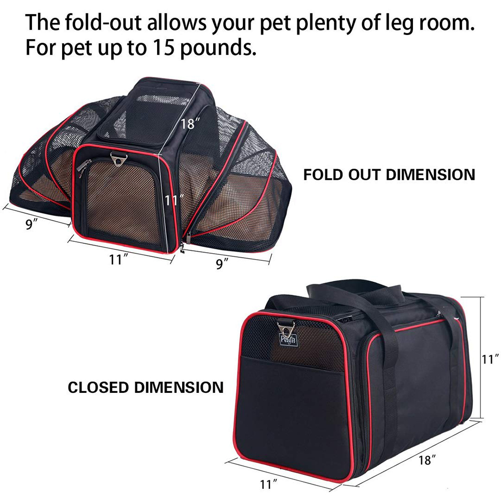 Soft Cat Dog Carrier Handbag Travel Bags 2 Sided Expandable Carrier Breathable Net Pet Outdoor Shoulder Bags Pet Manufacturer