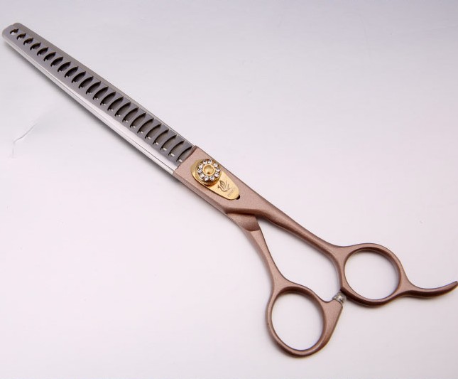 Fenice Japan 440C Stainless Steel Rose Gold Thinning Shears Professional Pet Grooming Scissors