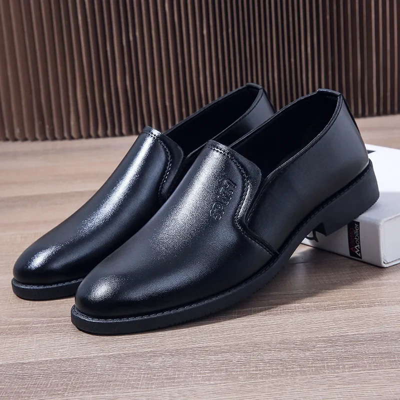 Mens Leather Dress Shoes Formal Brown Elegant Mens Shoes for Men Casual Business Social Autumn Office Party Wedding Loafers 241126