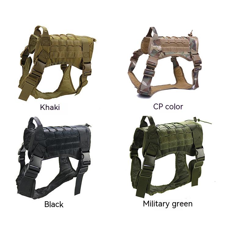 DRESSPET Leather Pet Outdoor Retractable Rope Sturdy Adjustable Tactical Dog Harness Custom Design With Logo