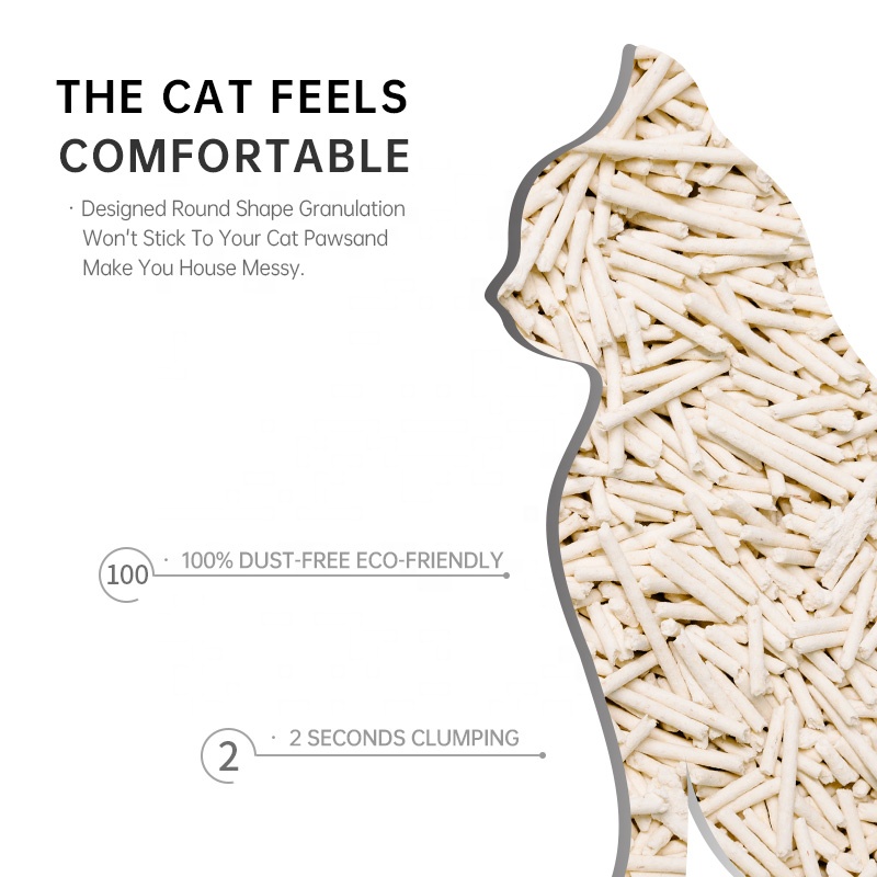 Chinese Manufacturer Wholesale Tofu Cat Litter Natural Unscented Tofu Cat Litter Non-Stimulating