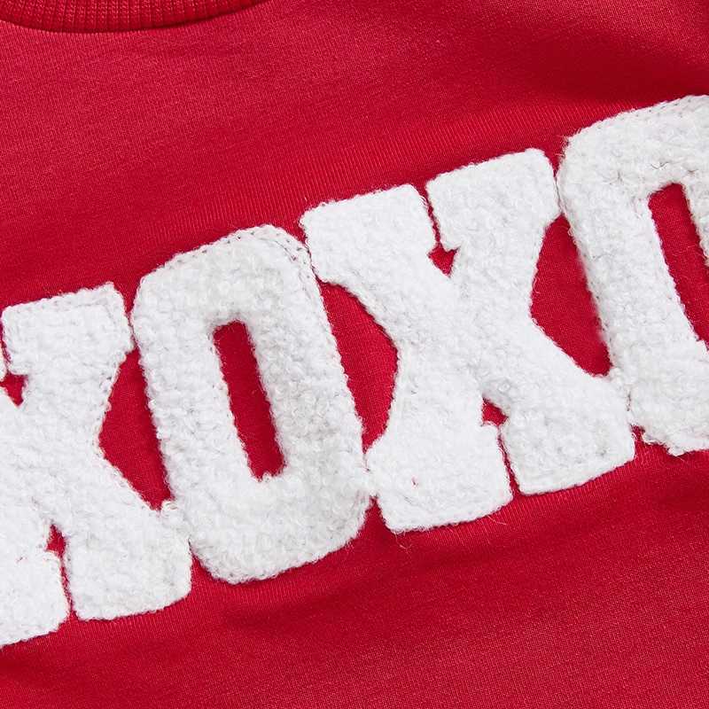 Clothing Sets 0-3Years Baby Boys Kids Valentines Day Clothes Sets Embroidery Letters Long Sleeve O Neck Sweatshirt with Pants 2-piece Outfits H241126