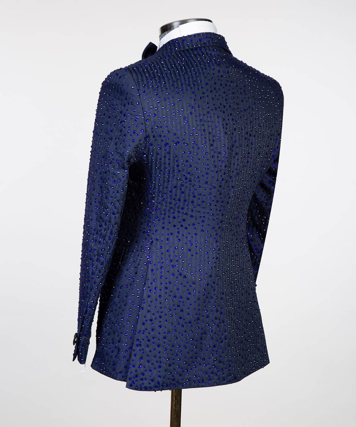 Handsome Blue Beaded Wedding Tuxedos 2 Piece Set Jacket Pants Peaked Lapel Men Suit Customized Groom Wear Party Suits