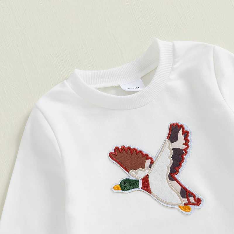 Clothing Sets Toddler Boys Fall Outfits Wild Goose Embroidery Long Sleeve Sweatshirts and Long Pants 2Pcs Clothes Set H241126
