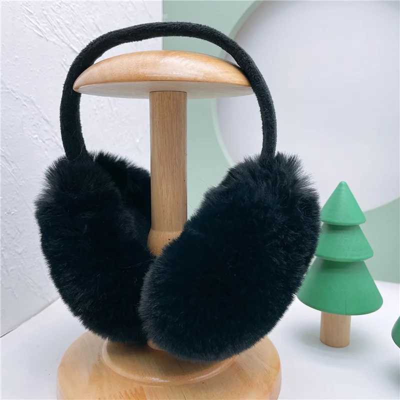 Cute Plush Black Bat Wing Warm Earmuffs Gothic Womens Lolita Dark Girl Warmer Muff Ear Cover ly Fold Accories HeadbandXJ241126