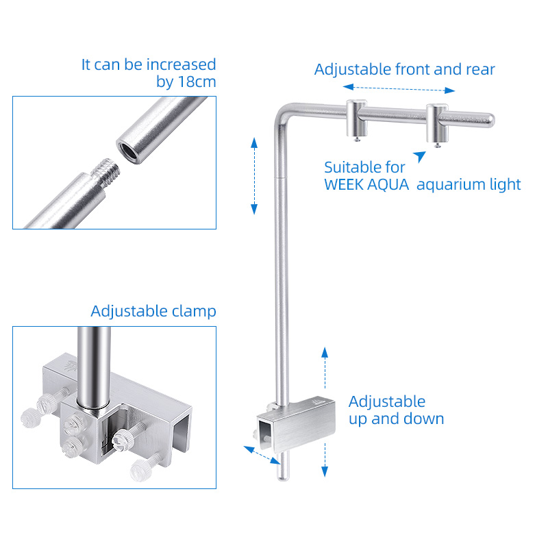 WEEKAQUA Aquarium accessories DJ-S-16S-D2 Universal Aluminium Alloy Aquarium Light Stand aquarium light suspension