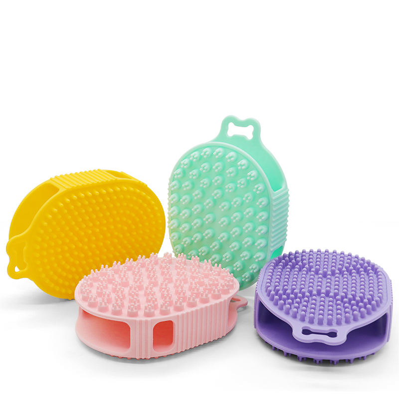 Silicone Dog Grooming Brushes Pet Shampoo Bath Brush Anti Skid Soothing Massage Rubber Comb Bath Dog Brush