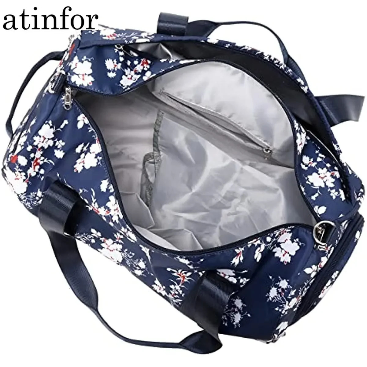 atinfor Printing Traveling Bag Women Workout Duffel Bag Fitness Bag with Wet Pocket and Shoe Compartment Plum Blossom Flower 241114