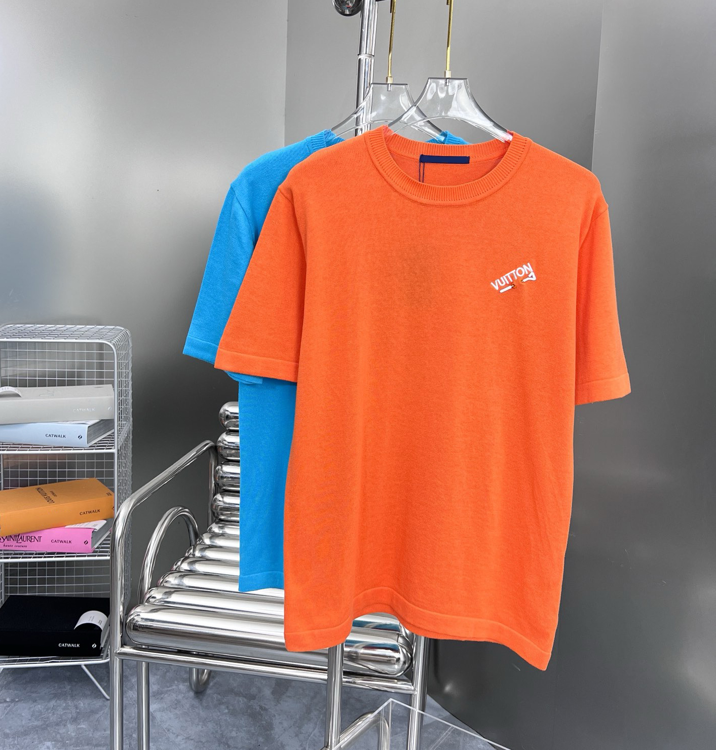 mens tshirts round neck embroidered and printed polar style summer wear with street pure cotton t-shirts g332r