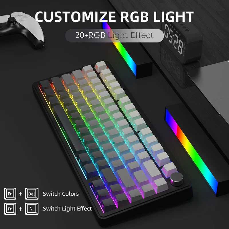 Attack SHARK X85 mechanical keyboard 2.4G three mode RGB effect TFT sn metal knob fl key hot switch win Y241126