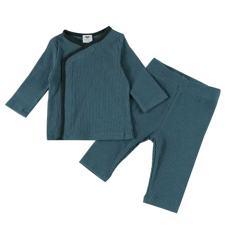 Clothing Sets Baby set top pants new fall autumn winter ribbed cotton family matching clothes boy girls clothing long sleeve side opening H241126