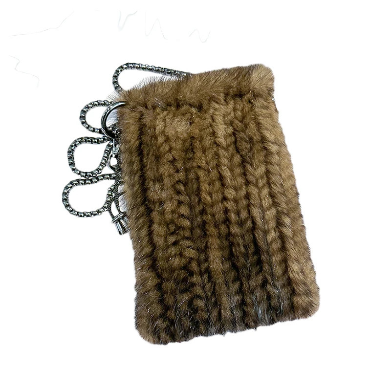 100% Real Mink Fur Bag Crossbody Bags For Women Autumn Winter Plush Purses And Handbags Female Phone Shoulder Girls Wallet 241125
