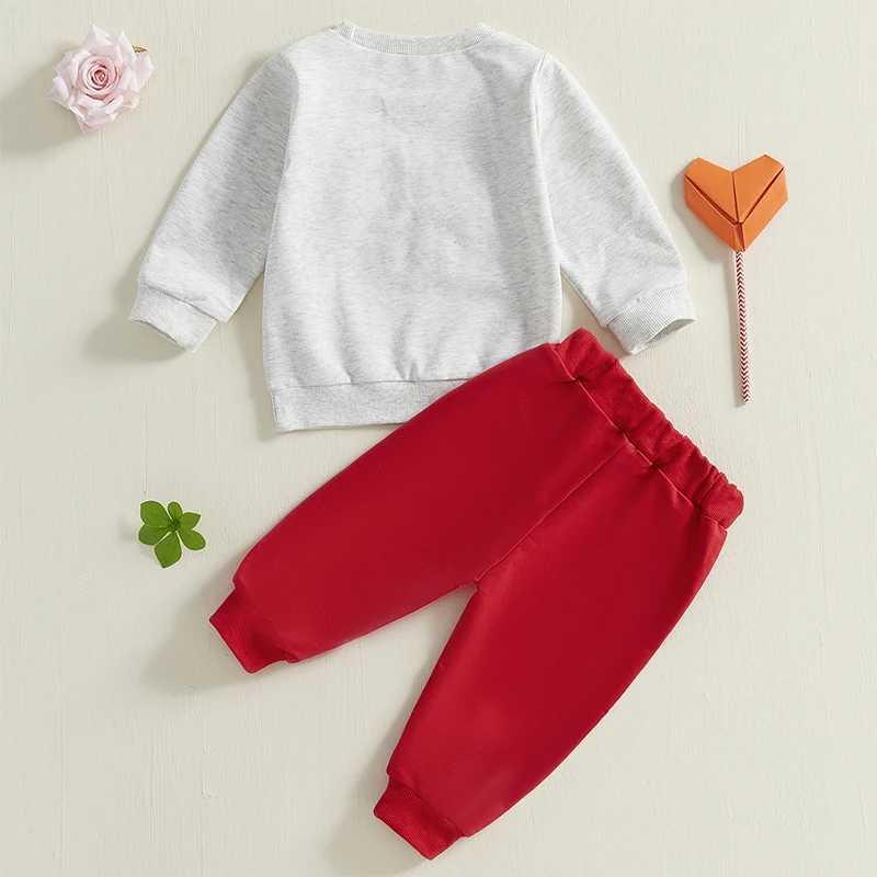 Clothing Sets Toddler Baby Girl Valentines Day Outfits Fall Spring Clothes Letter Embroidery Long Sleeve Sweatshirt Solid Long Pants 2Pieces H241126
