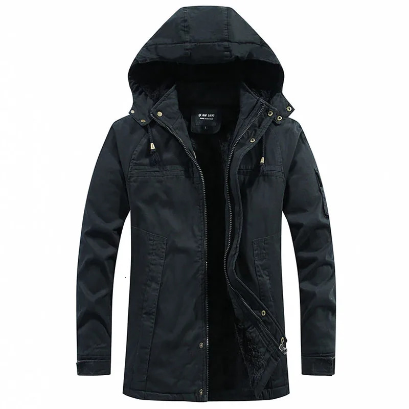Men Washed Cotton Thick Fleece Casual 2024 Winter Warm Varsity Jacket Parkas Coat Military Windproof Hooded Jackets Man y241120