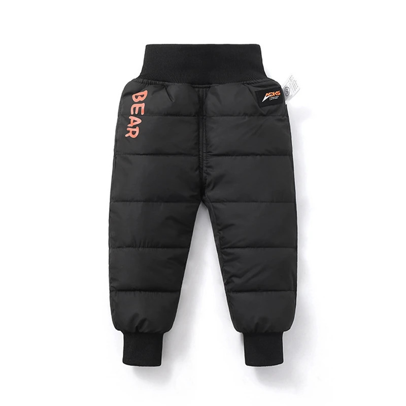 Winter childrens pants girls cotton padded thick warm Trouser waterproof ski pants 1-5 years elastic high waisted baby pants 241126