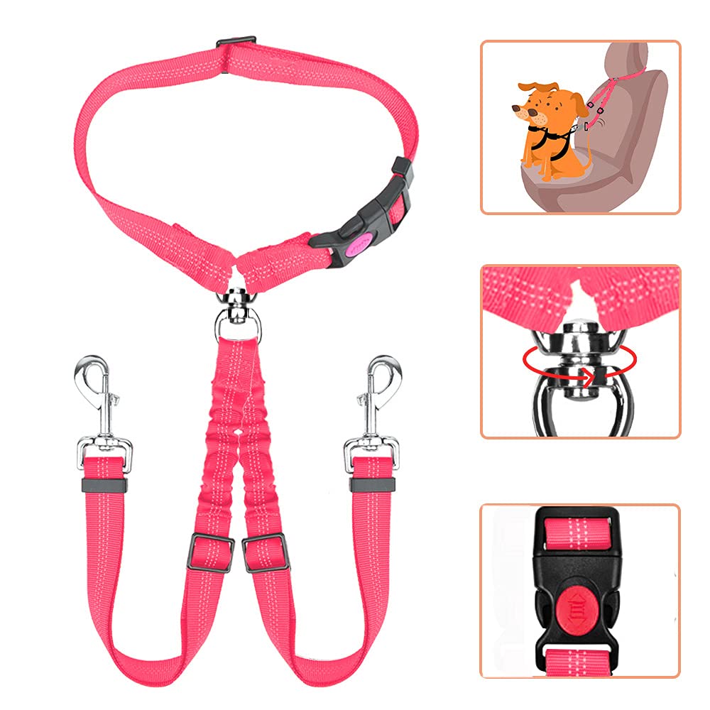 C&C Durable Pet Accessories Adjustable Safety Nylon Leash Car Dog Seat Belt pet car seat belt lead leash backseat safety belt